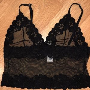 Vintage Rampage 90s Y2K Fishnet Mesh Lace Top M